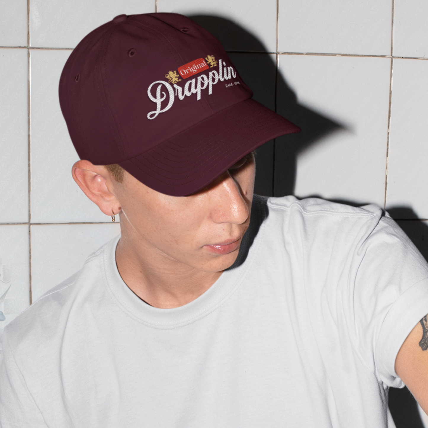 Unisex Drapplin Original Premium Maroon Printed Baseball Cap