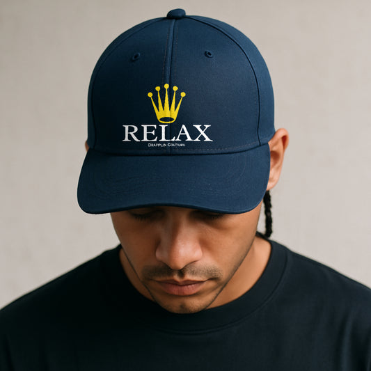 Unisex Navy Blue Relax Premium Embroidered Baseball Cap