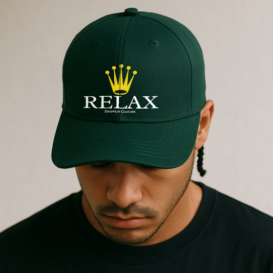 Unisex Green Relax Premium Embroidered Baseball Cap