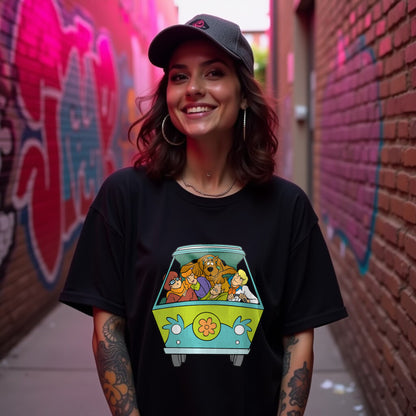 Scooby Doo Premium Unisex Black Oversized Printed T-shirt