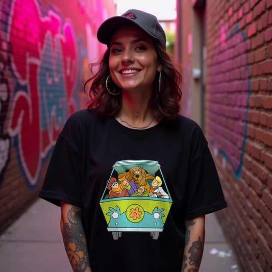 Scooby Doo Premium Unisex Black Oversized Printed T-shirt