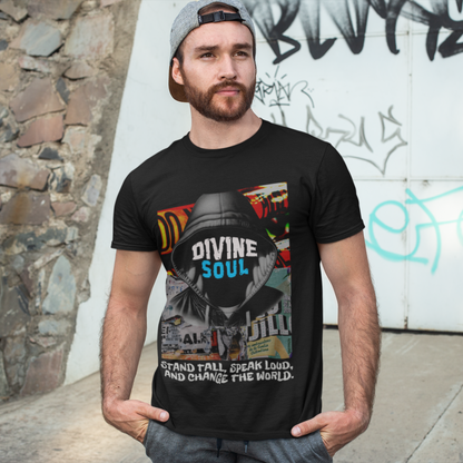 Divine Soul Black Crew Neck Graphic Printed T-shirt