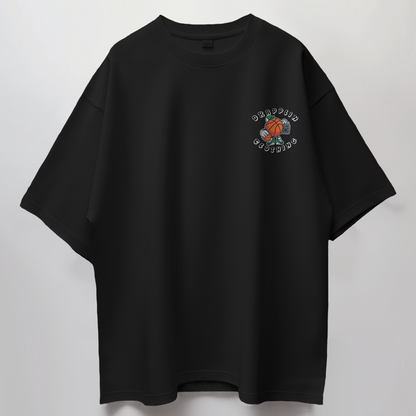 Basketball Premium Black Oversized Typography Back Printed T-shirt
