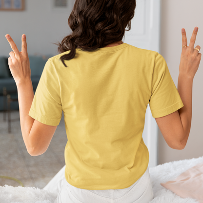 Slay Woman Yellow Relaxed Fit Printed T-shirt