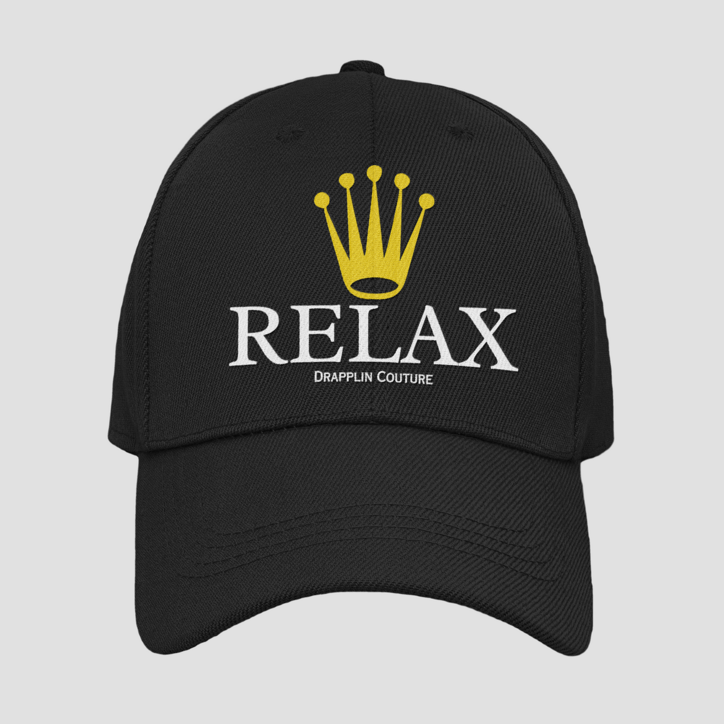 Unisex Black Relax Premium Embroidered Baseball Cap