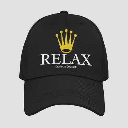 Unisex Black Relax Premium Embroidered Baseball Cap