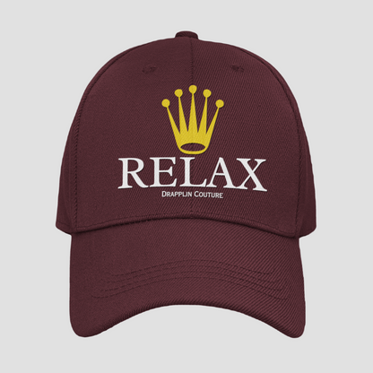 Unisex Maroon Relax Premium Embroidered Baseball Cap