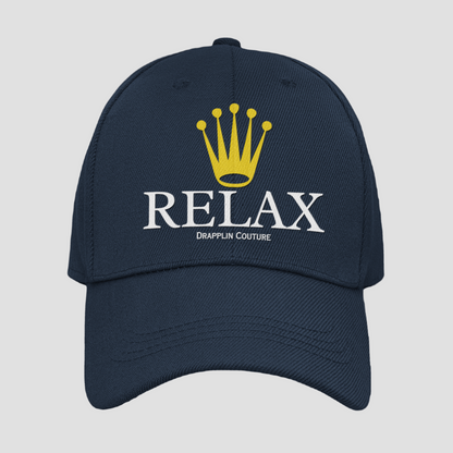 Unisex Navy Blue Relax Premium Embroidered Baseball Cap