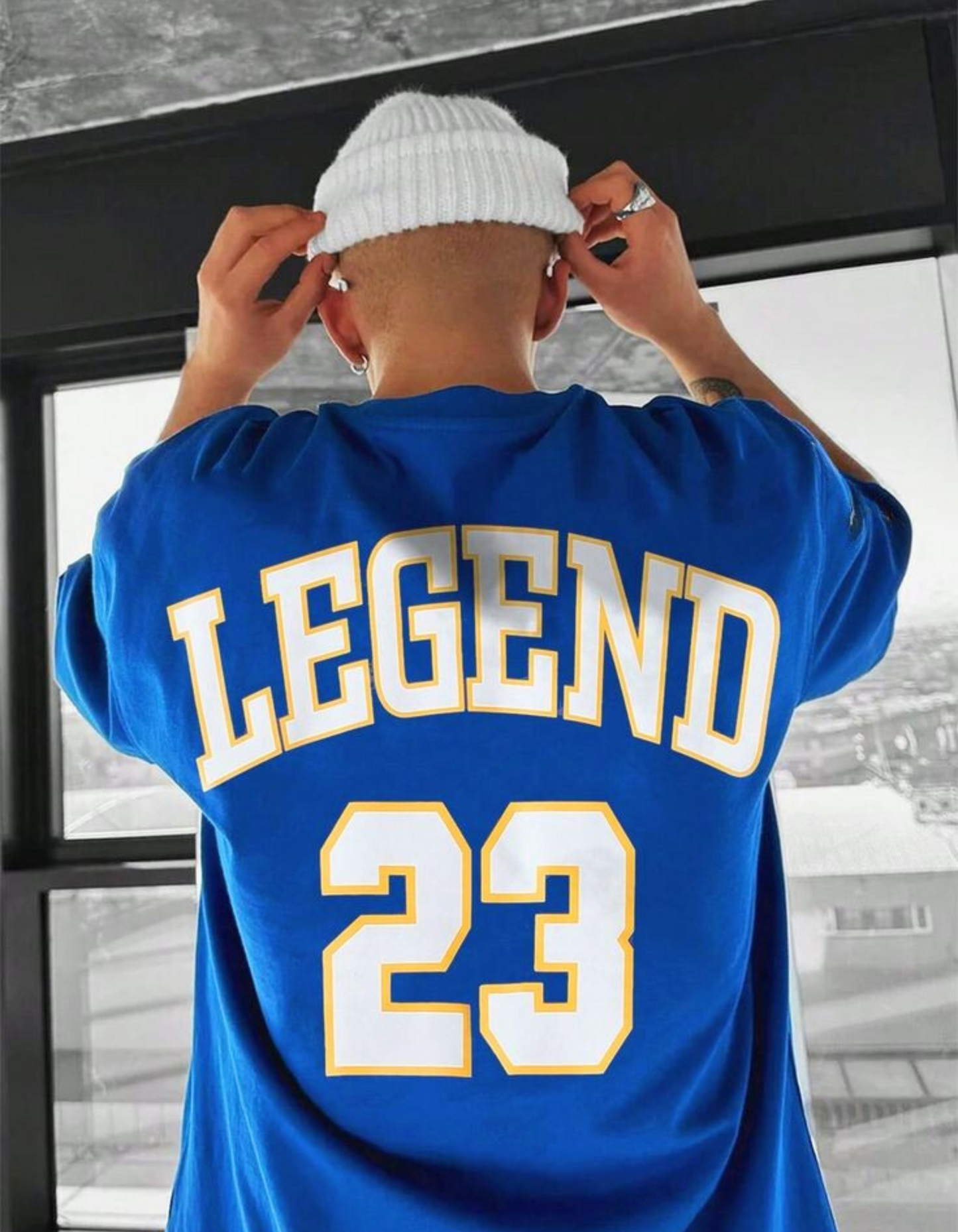 Legend Premium Royal Blue Oversized Typography Back Printed T-shirt