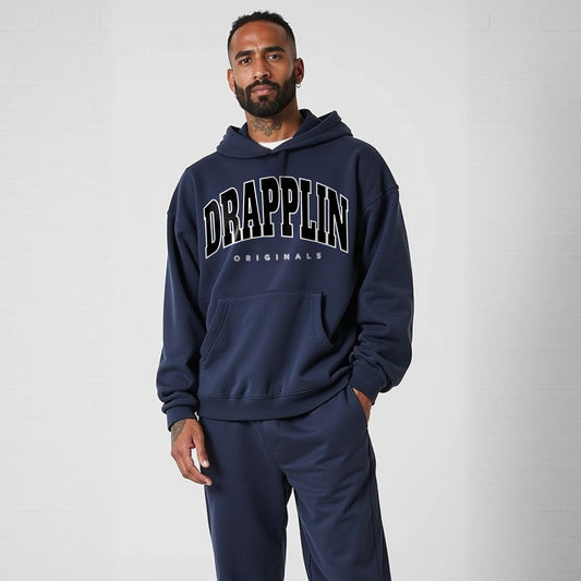 Drapplin Originals Premium Unisex Navy Blue Oversized Hoodie