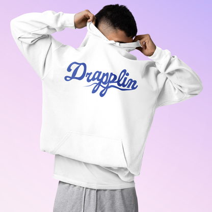 Drapplin Unisex Oversized White Typography Printed Hoodie