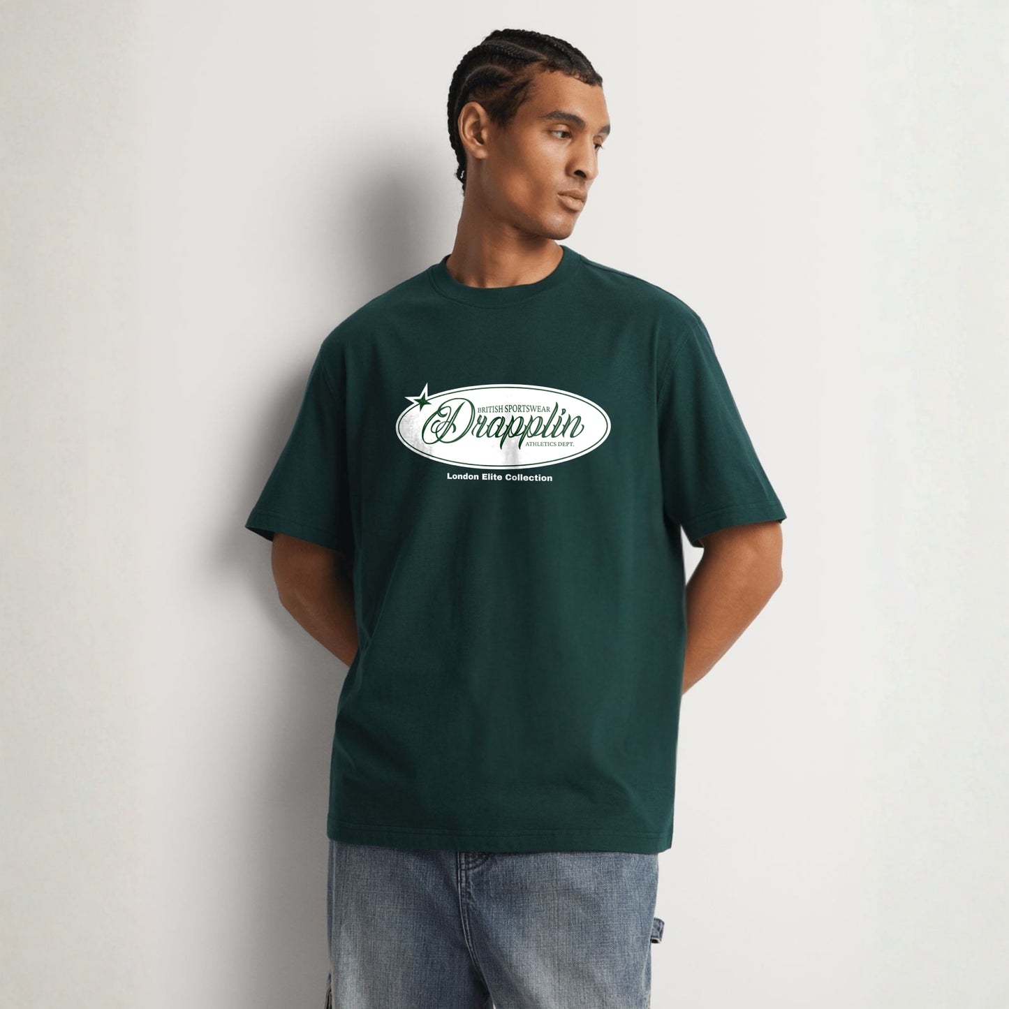 Drapplin London Bottle Green Unisex Premium Oversized T-shirt