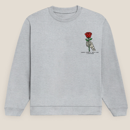 Amor Grey Mélange Unisex Premium Regular Printed Sweatshirt