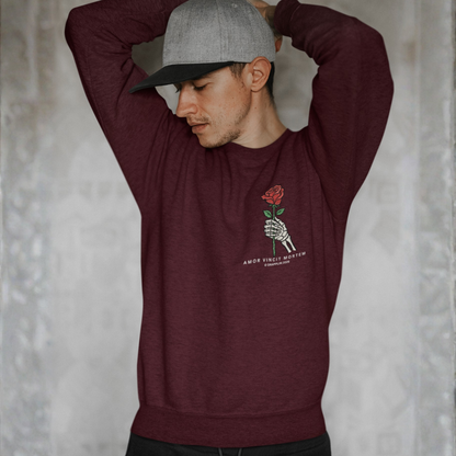 Amor Maroon Unisex Premium Regular Printed Sweatshirt