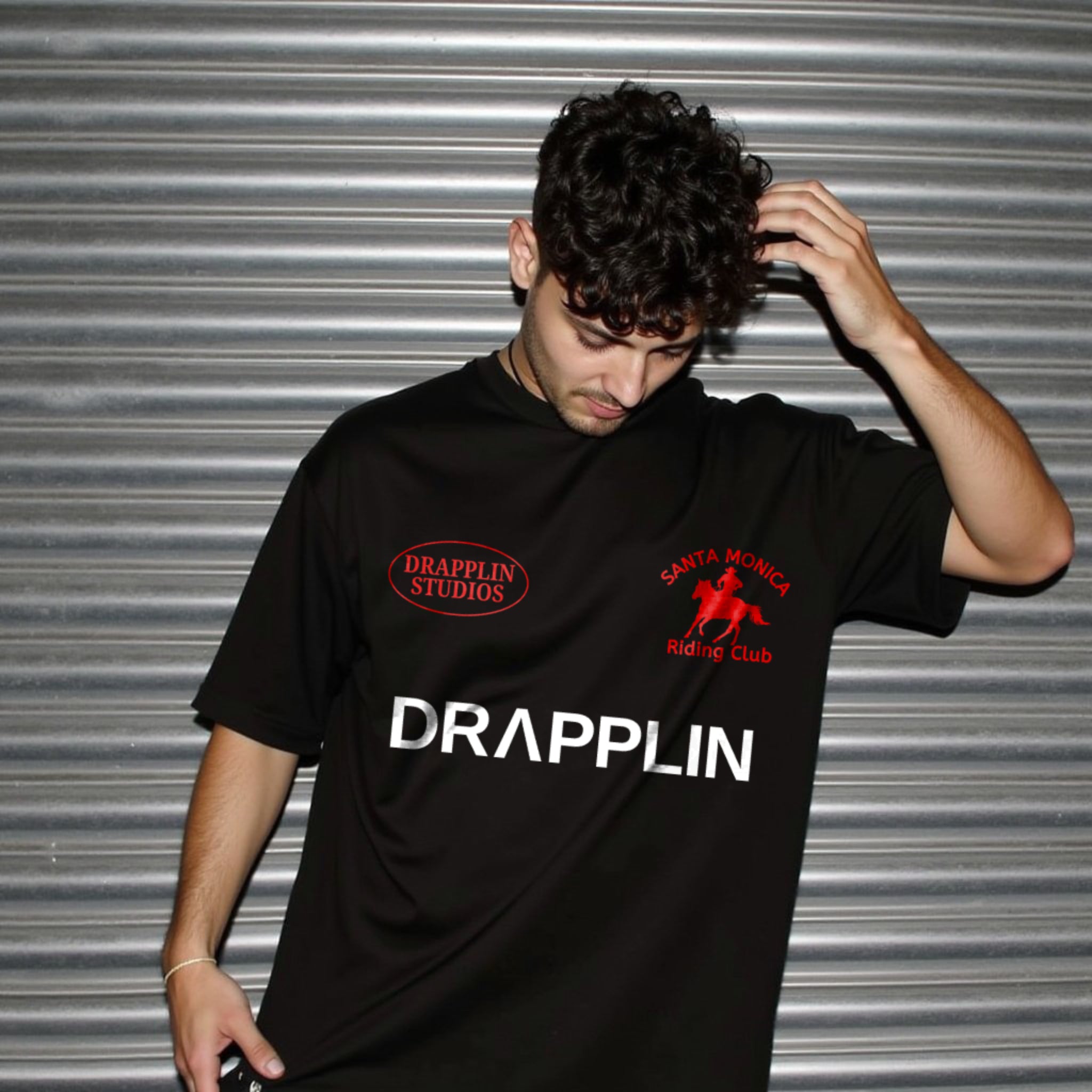 Santa Monica Black Premium Oversized T-shirt