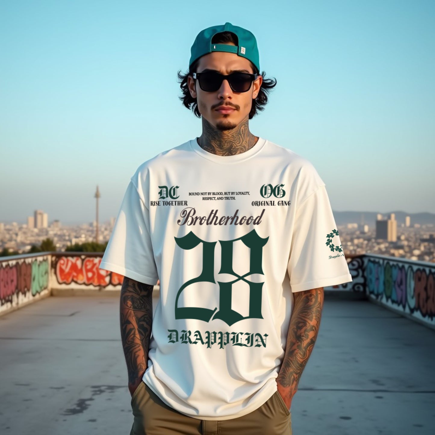 Brotherhood Unisex Off White Premium Oversized Printed T-shirt