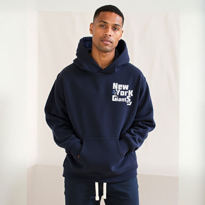 New York Premium Unisex Navy Blue Oversized Back Printed Hoodie
