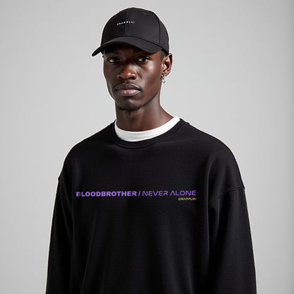 Bloodbrother Black Premium Oversized Printed Sweatshirt