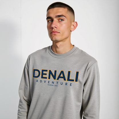 Denali Grey Unisex Regular Printed Sweatshirt