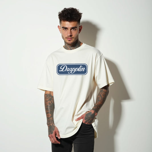 Drapplin Unisex Off White Premium Oversized Printed T-shirt