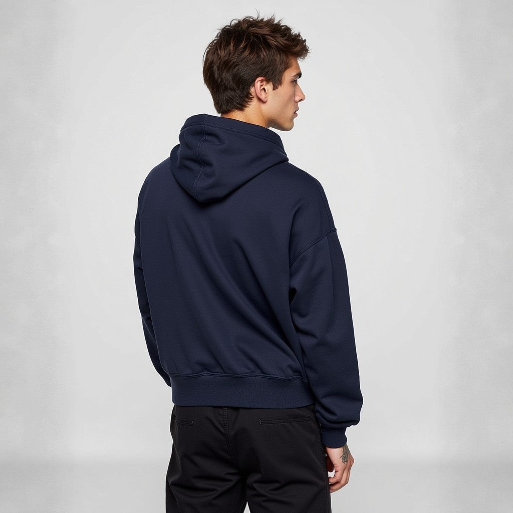 Motorsport Navy Blue Premium Oversized Printed Hoodie