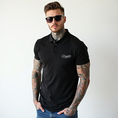 Drapplin Black Premium Polo Collar T-shirt