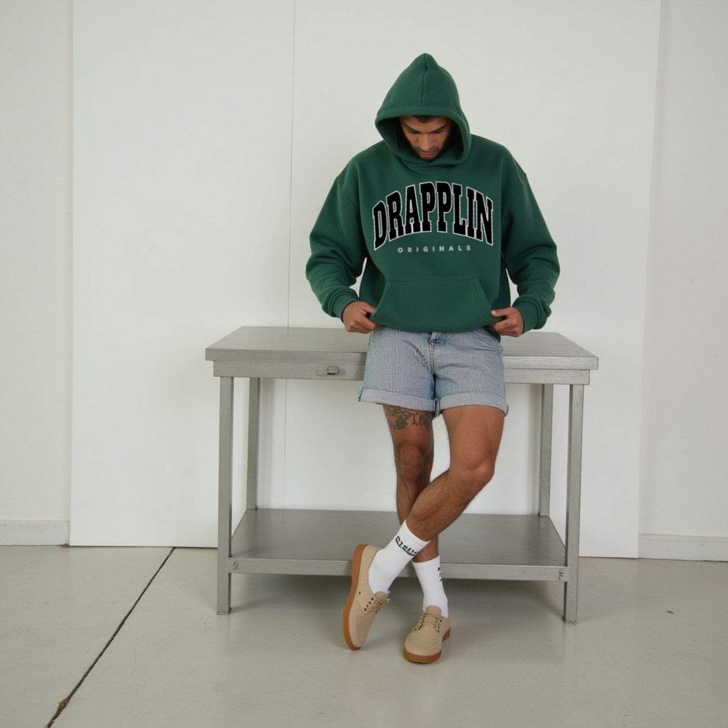Drapplin Originals Premium Unisex Bottle Green Oversized Hoodie