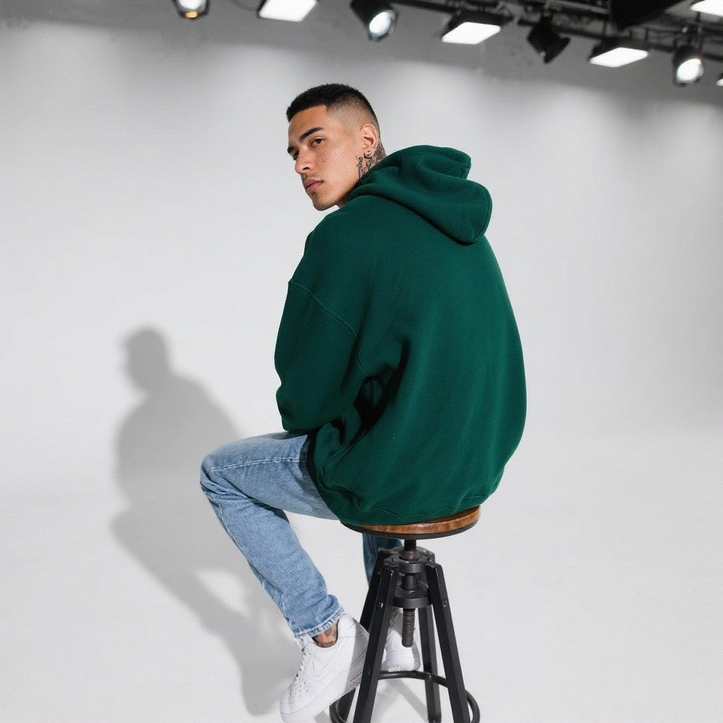Drapplin Originals Premium Unisex Bottle Green Oversized Hoodie