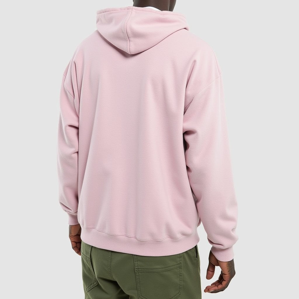 Drapplin Unisex Oversized Baby Pink Typography Printed Hoodie