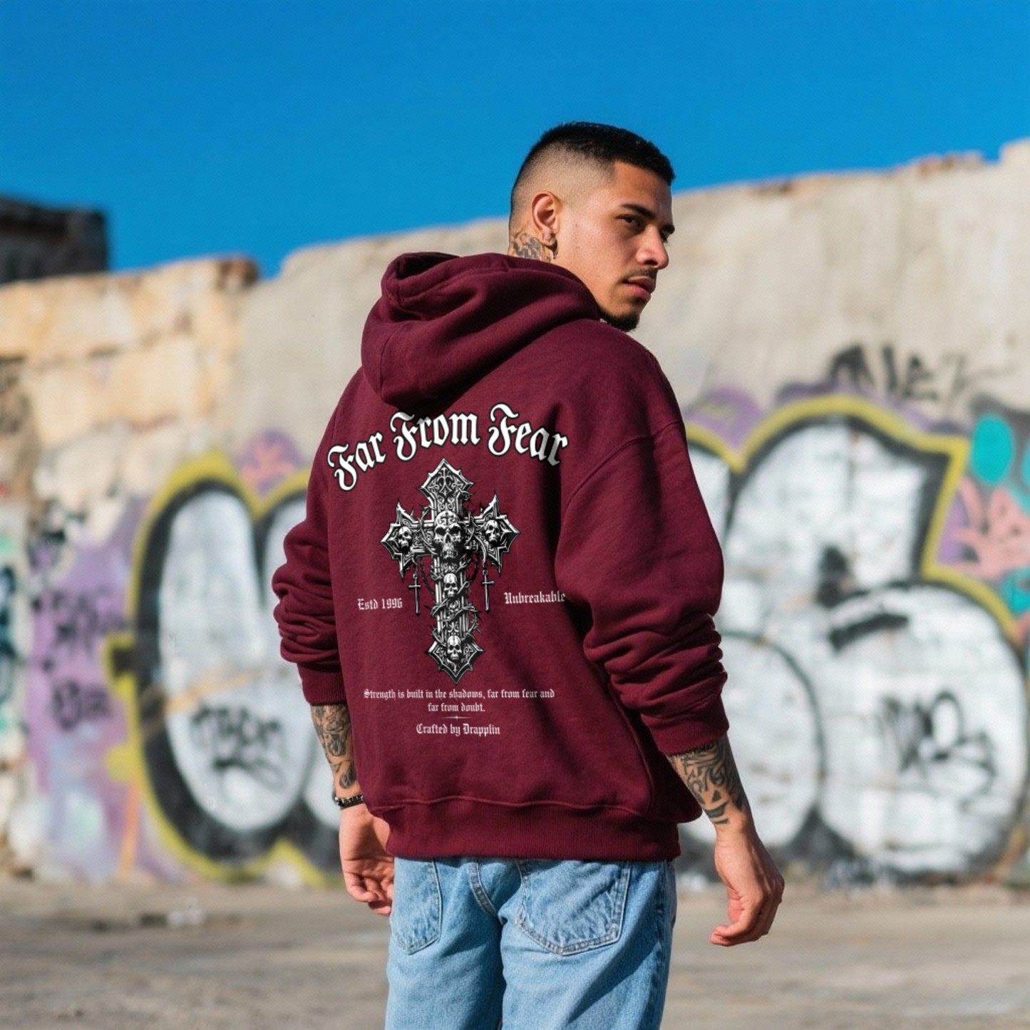 Fear Heavyweight Premium Oversized Printed Hoodie