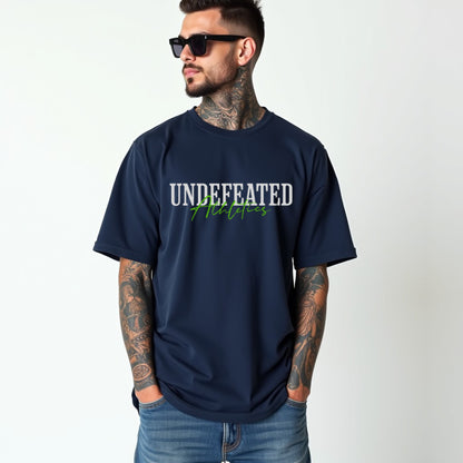 Undefeated Premium Navy Blue Oversized Typography Back Printed T-shirt