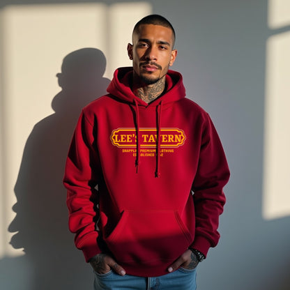 Tavern Unisex Regular Fit Red Printed Hoodie