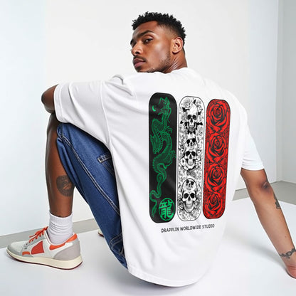 Forgive Premium White Oversized Typography Back Printed T-shirt