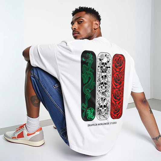 Forgive Premium White Oversized Typography Back Printed T-shirt