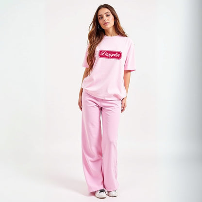 Drapplin Unisex Baby Pink Premium Oversized Printed T-shirt