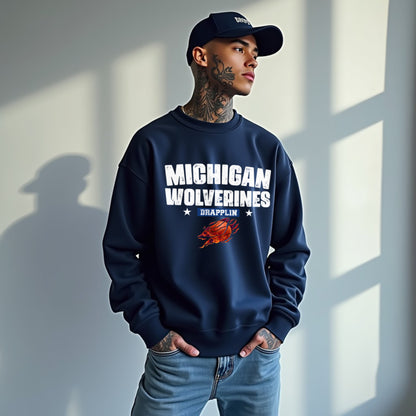 Michigan Unisex Navy Blue Premium Oversized Sweatshirt