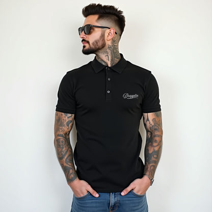 Drapplin Black Premium Polo Collar T-shirt