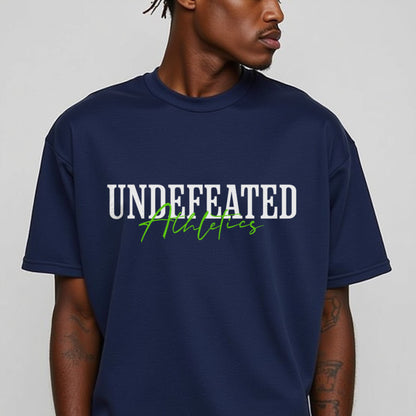 Undefeated Premium Navy Blue Oversized Typography Back Printed T-shirt