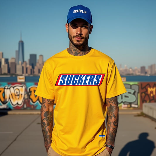 Suckers Premium Heavy Thread Golden Yellow Oversized Printed T-shirt