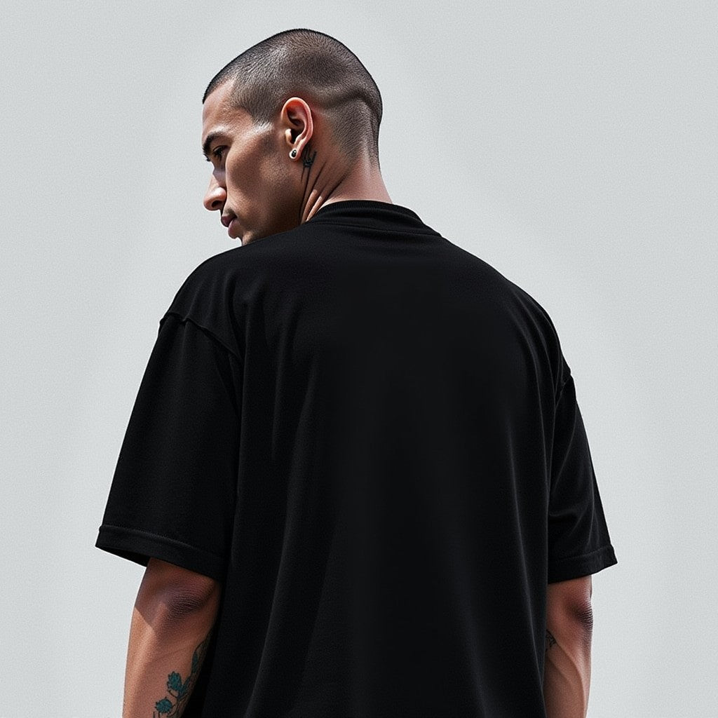 Santa Monica Black Premium Oversized T-shirt