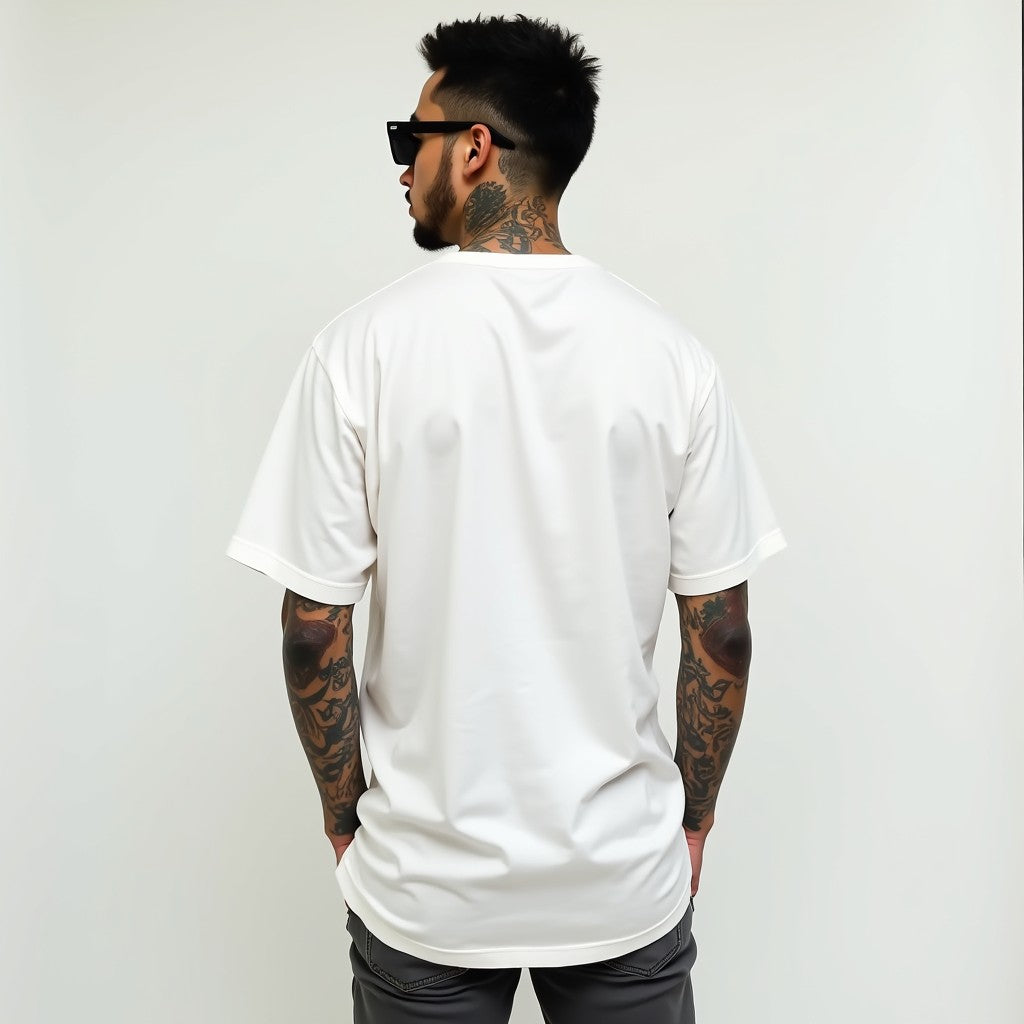 Crocodile Premium White Oversized Typography T-shirt