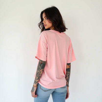 Drapplin Unisex Baby Pink Premium Oversized Printed T-shirt