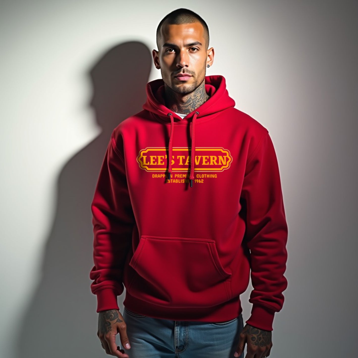 Tavern Unisex Regular Fit Red Printed Hoodie