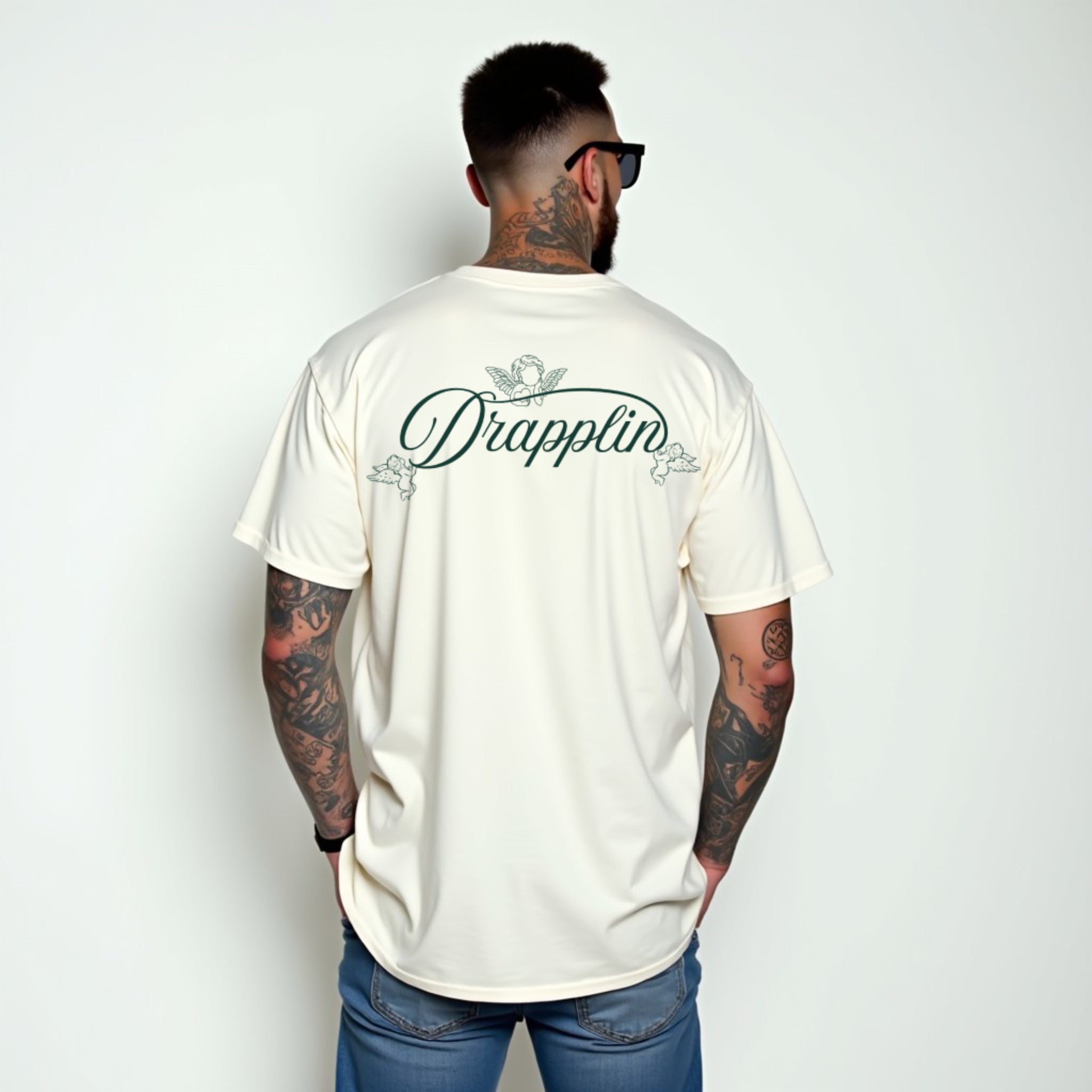 Drapplin Love Unisex Off White Premium Oversized Printed T-shirt
