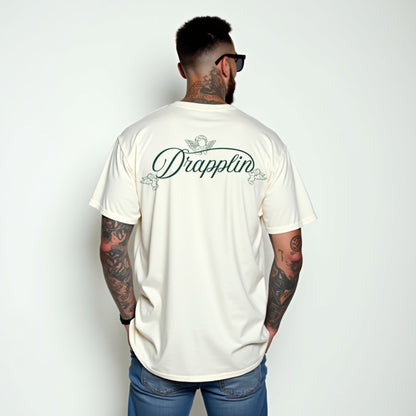 Drapplin Love Unisex Off White Premium Oversized Printed T-shirt