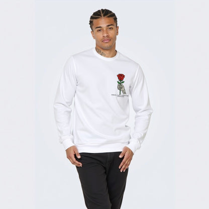 Amor White Unisex Premium Regular Printed Sweatshirt