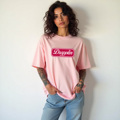 Drapplin Unisex Baby Pink Premium Oversized Printed T-shirt