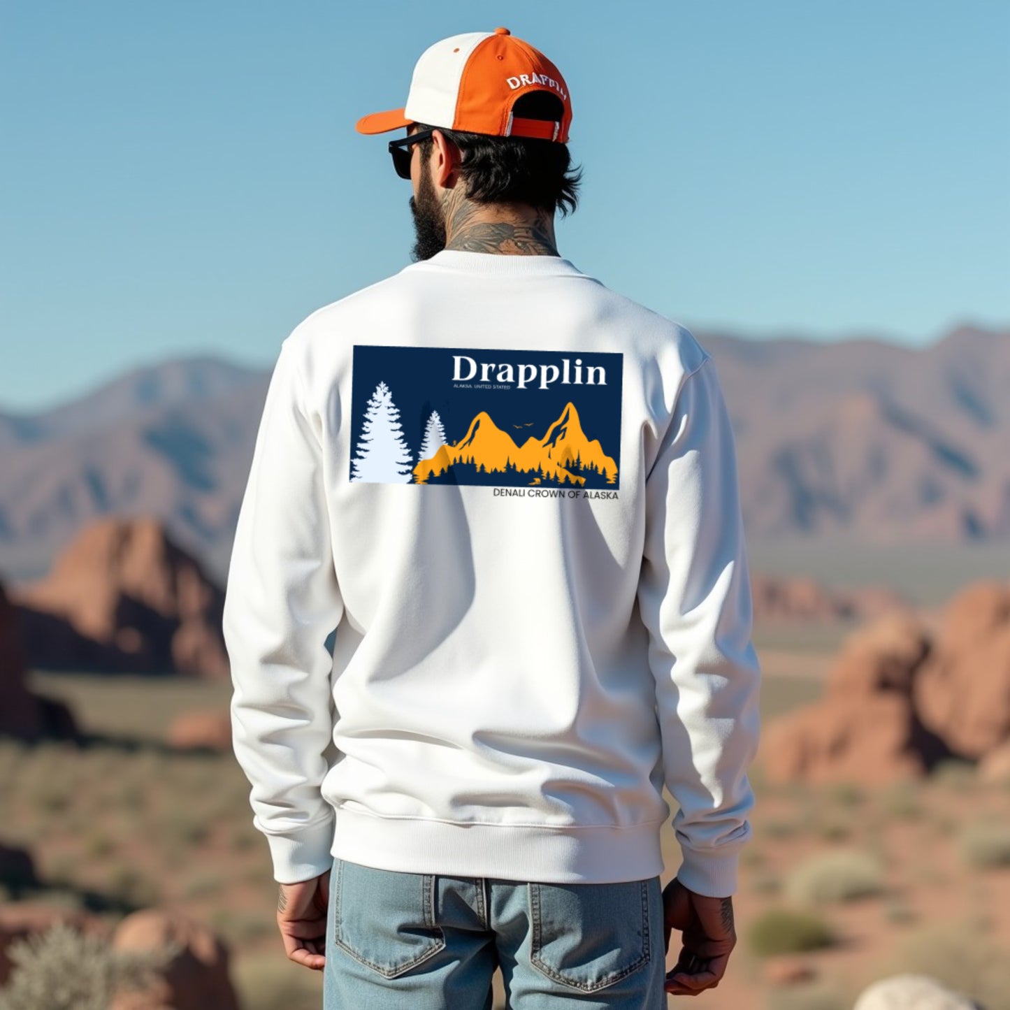 Denali White Unisex Regular Printed Sweatshirt