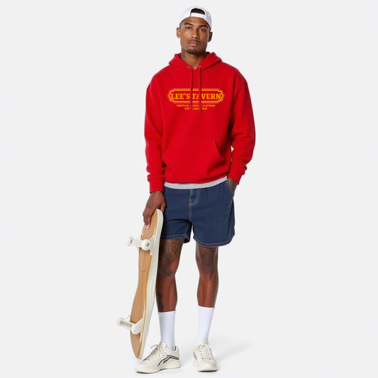 Tavern Unisex Regular Fit Red Printed Hoodie