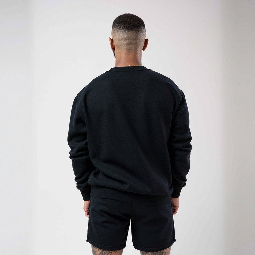 Bruh Black Premium Oversized Printed Sweatshirt